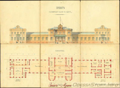 пассажирский вокзал был возведен в 1879 г. по проекту архитектора В.А. Шретера. Как известно, для постройки значимых городских сооружений объявлялся открытый конкурс. Проект академика А.М. Горностаева является одним из предложенных к конкурсу вариантов, поданный еще до начала строительства железной дороги до Одессы.
добавил - voocha
